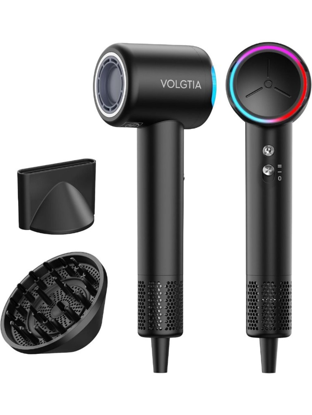 High-Speed Ionic Hair Dryer with Diffuser for Curly Hair, Frizz Control & Fast
